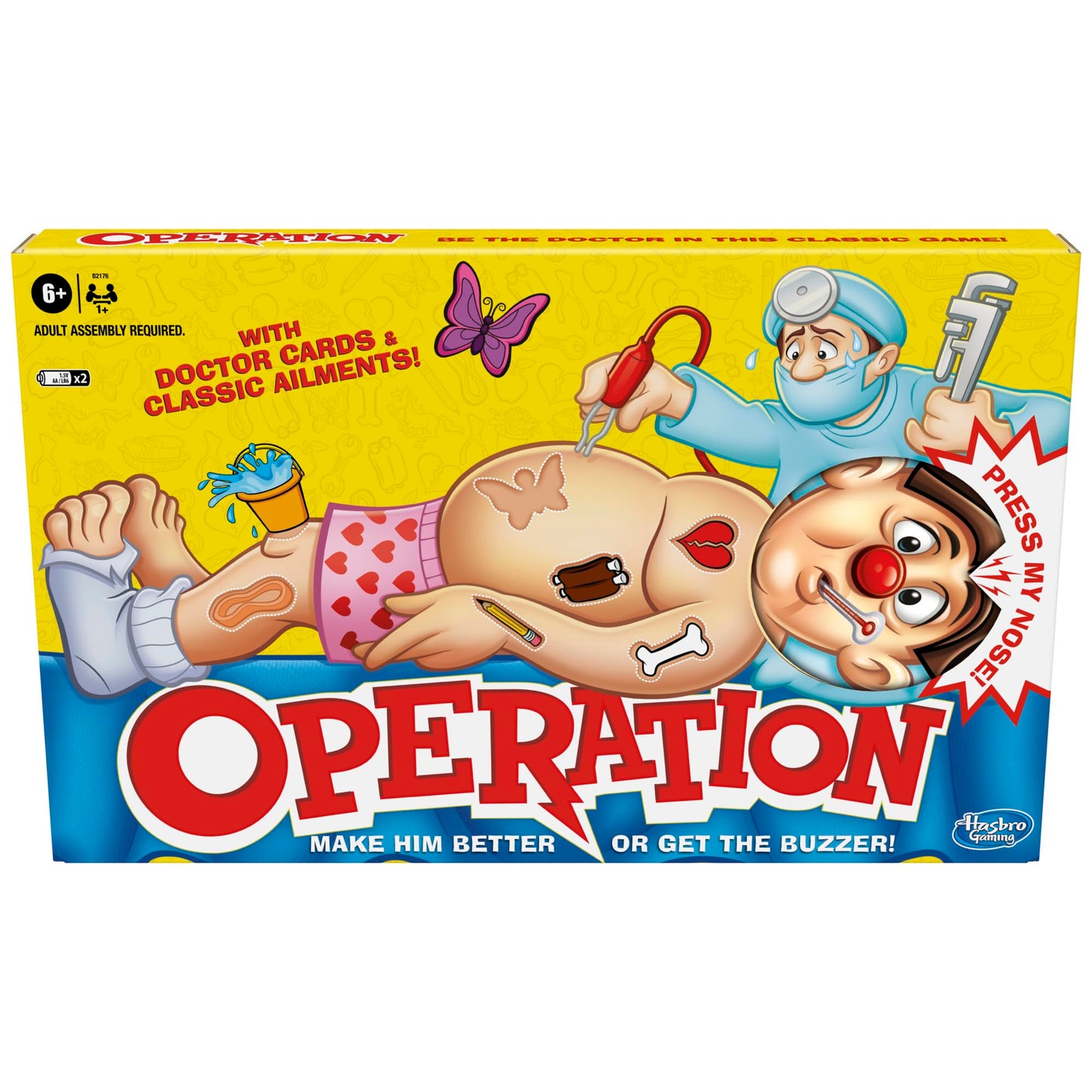 Operation Electronic Board Game with Doctor Cards and Funny Ailments, 1+ Play...