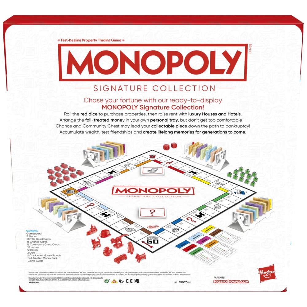 Monopoly Signature Collection Family Board Game for 2 to 6 Players, Premium P...