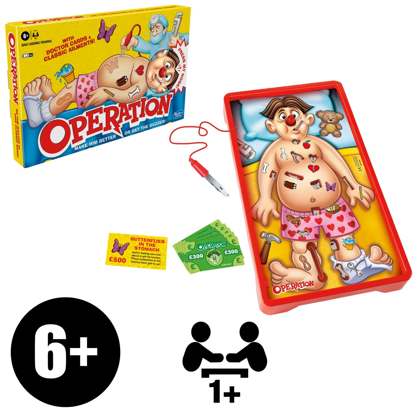 Operation Electronic Board Game with Doctor Cards and Funny Ailments, 1+ Play...