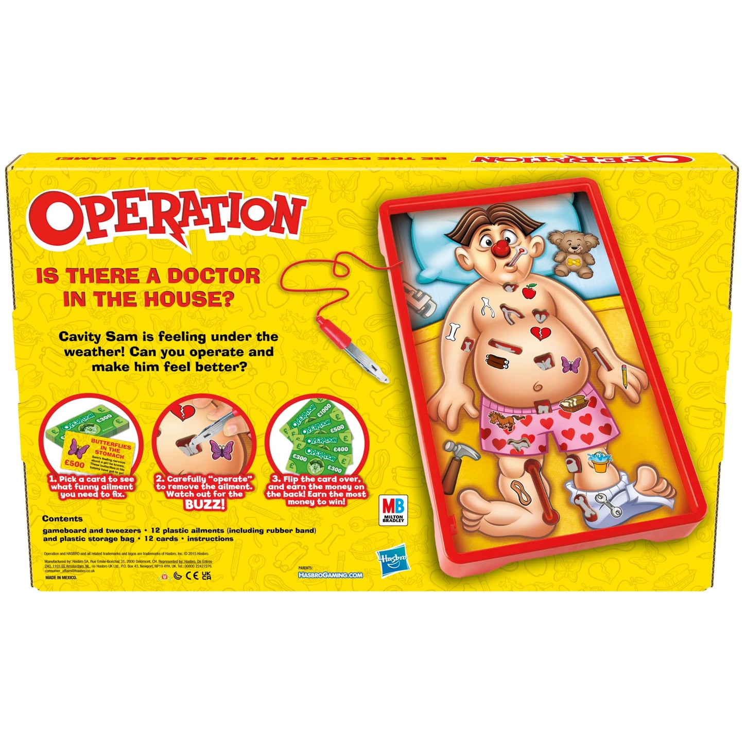 Operation Electronic Board Game with Doctor Cards and Funny Ailments, 1+ Play...